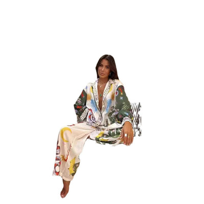 Camisa de Lino Larga con Estampado Macarons - Image 6