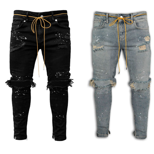 Jeans de Pintor para Hombre con Diseño Artístico - Image 3