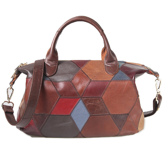 Bolso de Cuero Genuino con Contraste y Asa Única - Image 7