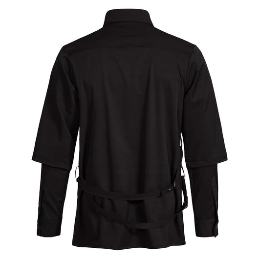 Camisa Hombre Falso Doble Pecho con Tirantes y Mangas Desmontables - Image 9