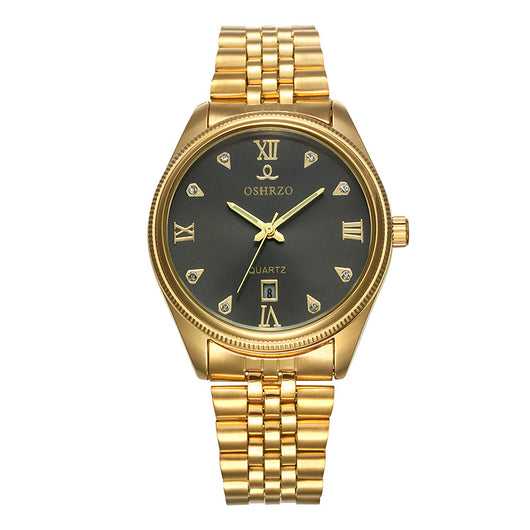 Reloj de Acero Inoxidable para Hombre con Calendario y Placa Dorada IPG - Image 6