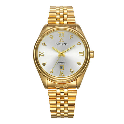 Reloj de Acero Inoxidable para Hombre con Calendario y Placa Dorada IPG - Image 5