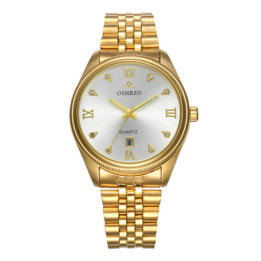 Reloj de Acero Inoxidable para Hombre con Calendario y Placa Dorada IPG - Image 5