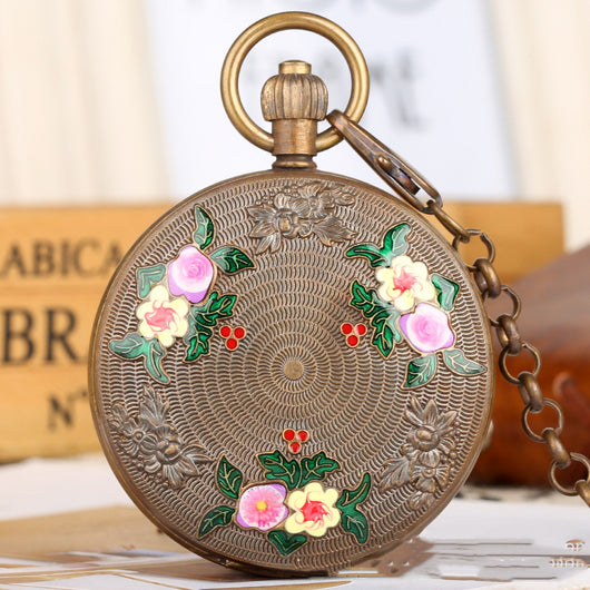Reloj de Bolsillo con Flores Talladas - Image 4