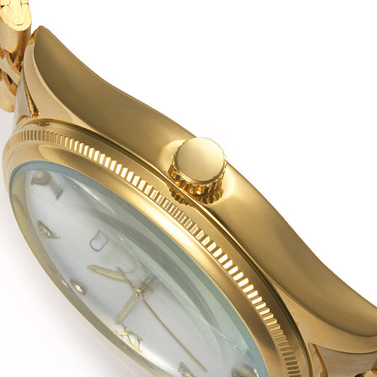 Reloj de Acero Inoxidable para Hombre con Calendario y Placa Dorada IPG - Image 2