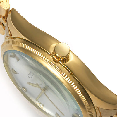 Reloj de Acero Inoxidable para Hombre con Calendario y Placa Dorada IPG - Image 2
