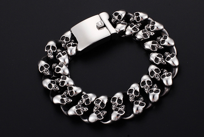 Pulsera de calavera con estilo punk para hombre - Image 10