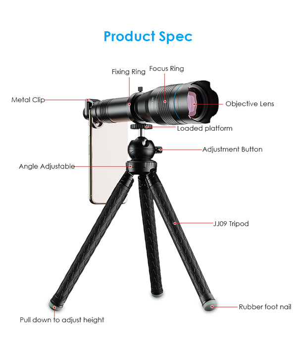 Lente Teleobjetivo Móvil APEXEL - Zoom Profesional para tu Smartphone
