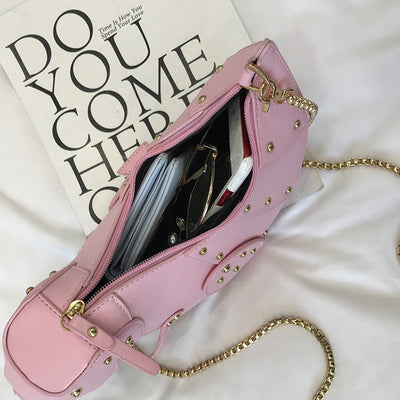 Bolso Bandolera Dinosaurio Cuero con Cadena - Mini Cartera Crossbody para Mujer - Image 3