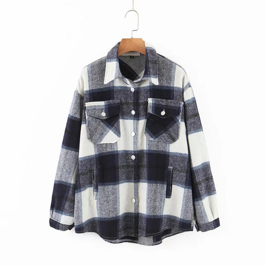Camisa Patchwork Cuadriculada Texturizada