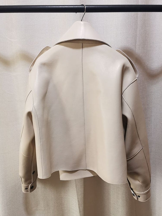 Chaqueta de Cuero para Mujer Estilo Retro Clásico - Image 11