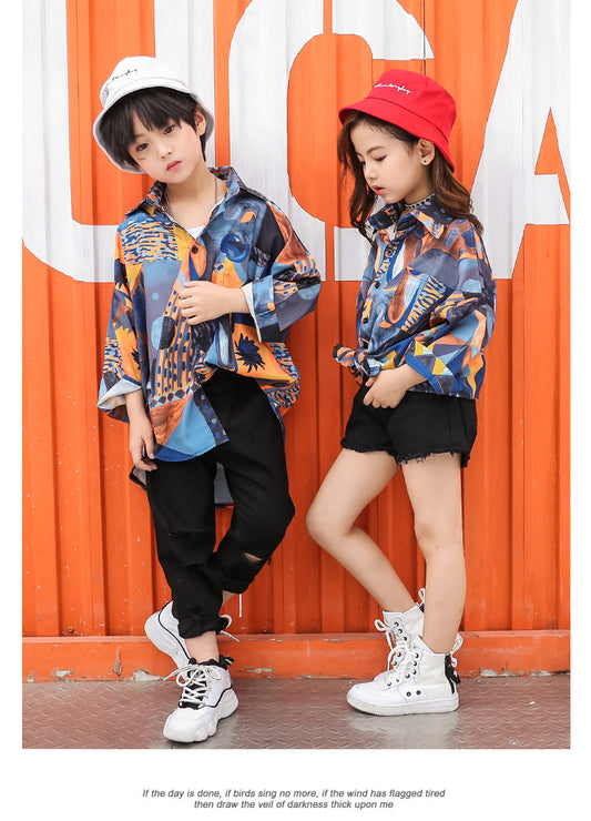 Blusa Suelta Floral para Danza Infantil