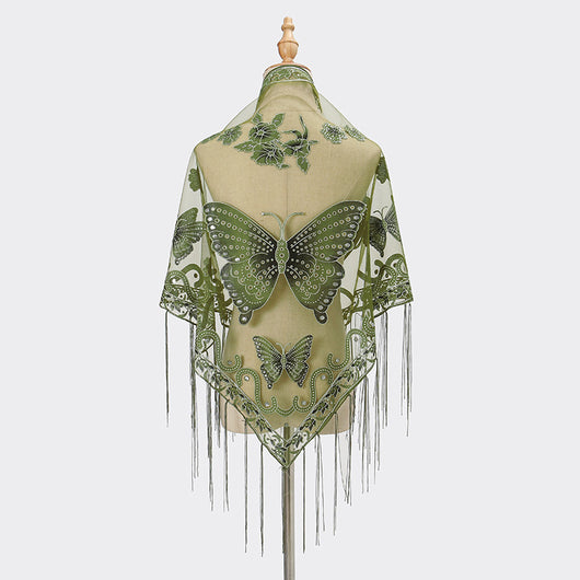 Pañuelo Triangular Calado con Encaje Elegante para Mujer - Image 16
