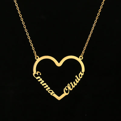 Collar Corazón Personalizado Acero Inoxidable Dorado con Iniciales para Mujer - Image 5