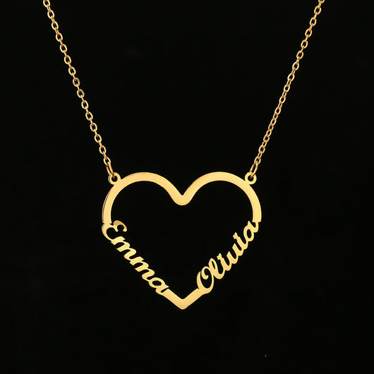 Collar Corazón Personalizado Acero Inoxidable Dorado con Iniciales para Mujer - Image 5