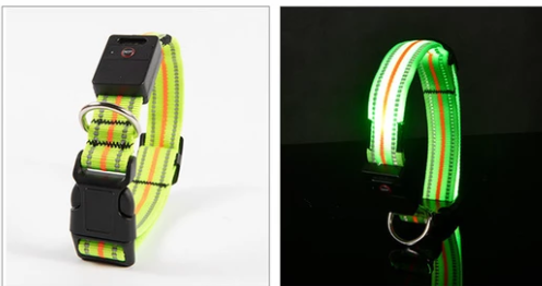 Collar Inteligente para Mascotas con Fibra Óptica, Impermeable y Carga Magnética