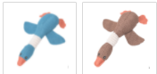 Plush teal duck dog toy with orange beak and feet, and a white ribbed neck, designed for sounding and puzzling. - Image 34