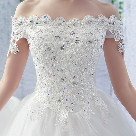 Vestido de Novia Asimétrico con Velo Francés Trailing Estilo Hepburn - Image 4