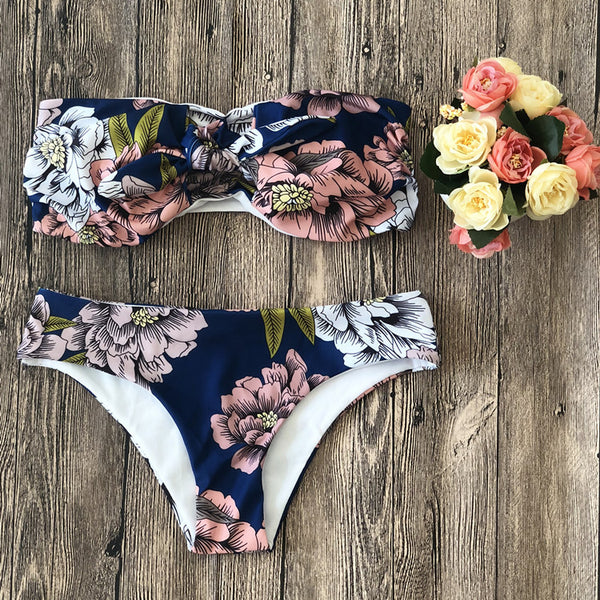 Bikini Deportivo Plano de Nylon en Colores Lisos para Mujer