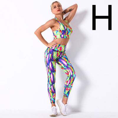 Conjunto Deportivo Sujetador Yoga Antiimpacto con Estampado Digital - Image 10
