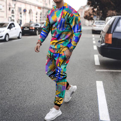 Sudadera Deportiva Casual de Dos Piezas con Estampado para Hombre - Image 3