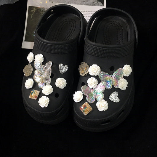 Hebillas Decorativas Flores para Tenis - Accesorios DIY Negro - Image 3