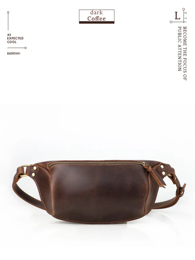 Bolso de Pecho de Cuero Genuino para Hombre - Bandolera Retro Estilo Casual - Image 18