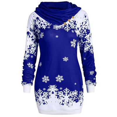 Suéter Estampado con Cuello Bufanda de Manga Larga Navideño - Image 8