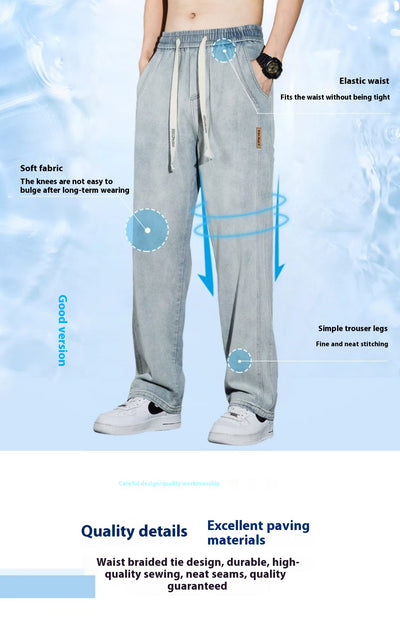 Pantalones Vaqueros Rectos Anchos para Hombre - Comodidad y Estilo Casual - Image 13
