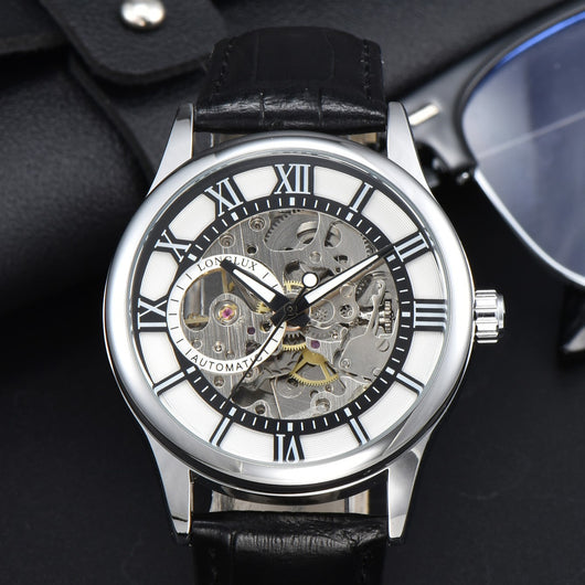 Reloj Mecánico Hombre Escala Romana Resistente al Agua Estilo Ejecutivo - Image 9