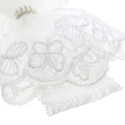 Diadema Elástica Infantil con Moño y Encaje en Colores Sólidos - Image 9