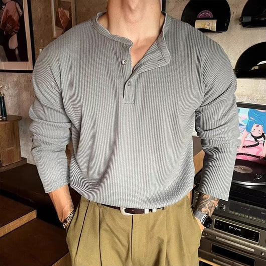 Pantalón Talla Grande Hombre Tejido Waffle con Puño Recto Efecto Adelgazante - Image 10