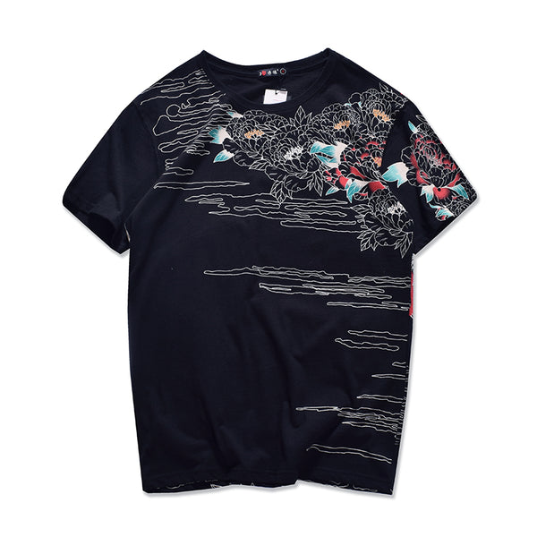 Playera Vintage con Bordado de Tigre