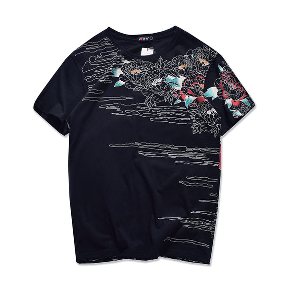 Playera Vintage con Bordado de Tigre