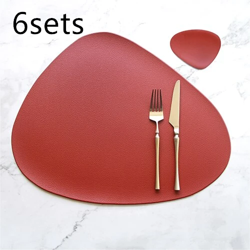 Mantel Individual Aislante de Cuero PU - Posavasos Antideslizante para Cocina - Image 26