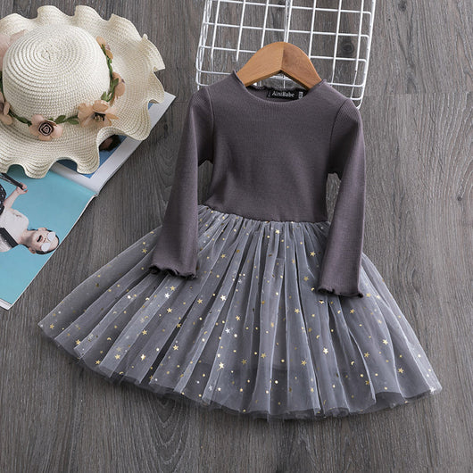 Vestido Niña Estrellas de Cinco Puntas con Rayas - Image 4