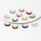 Aretes en Forma de C con Cristales Multicolores