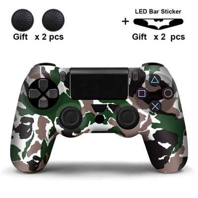 Black and white paisley PS4 controller protector with two black thumb grip covers and two Batman LED bar stickers. - Image 15