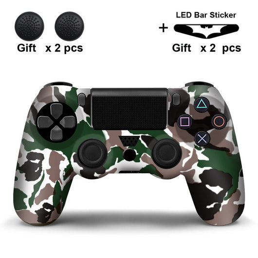 Black and white paisley PS4 controller protector with two black thumb grip covers and two Batman LED bar stickers. - Image 15
