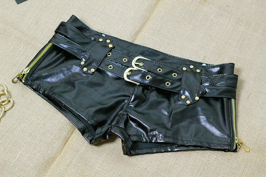 Shorts de Cuero Negro Ajustados - Image 8