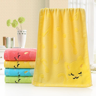 Toallita Infantil Fibra de Bambú con Bordado Jacquard Diseño Gato - Image 5