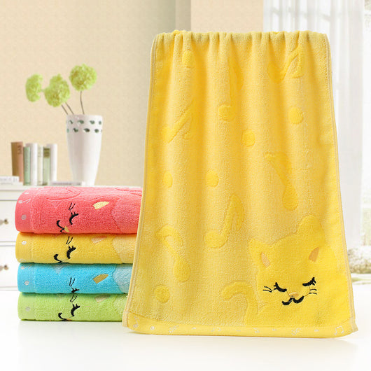 Toallita Infantil Fibra de Bambú con Bordado Jacquard Diseño Gato - Image 5