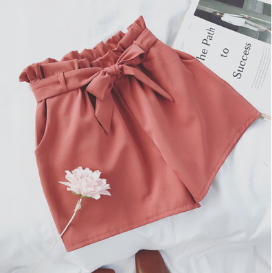Shorts Coreanos de Cintura Alta con Moño - Pantalones Anchos Efecto Reductor - Image 4