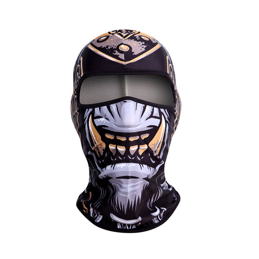 Blue and black full-face balaclava with a roaring gorilla graphic, designed for windproof and dust protection. - Image 20
