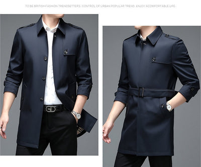 Abrigo Tipo Gabardina Casual Largo para Hombre - Image 23