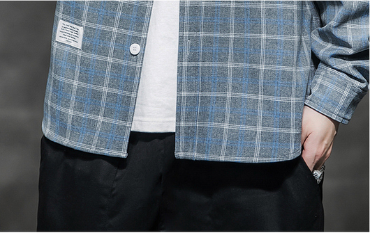 Camisa Cuadros Hombre Manga Larga Estilo Coreano Tendencia - Image 16