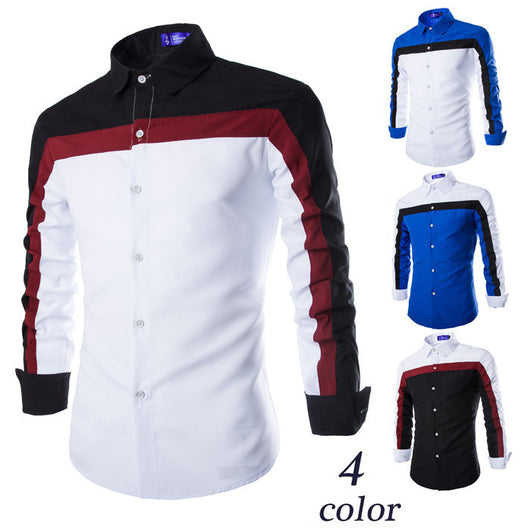 Camisa Casual de Manga Larga con Detalles de Costura para Hombre - Image 3