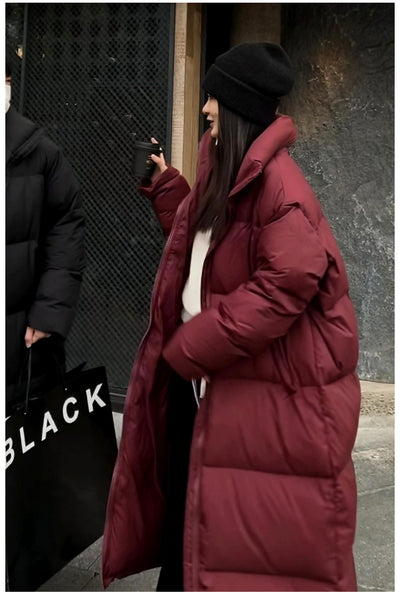 Abrigo Acolchado de Algodón para Invierno - Chaqueta Térmica Versátil Largo Medio - Image 13