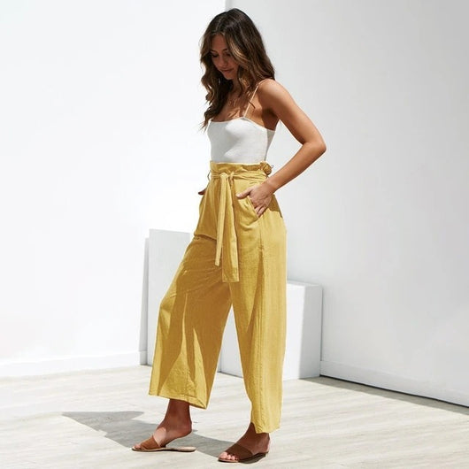 Pantalón Ancho Cropped de Pierna Recta - Image 3