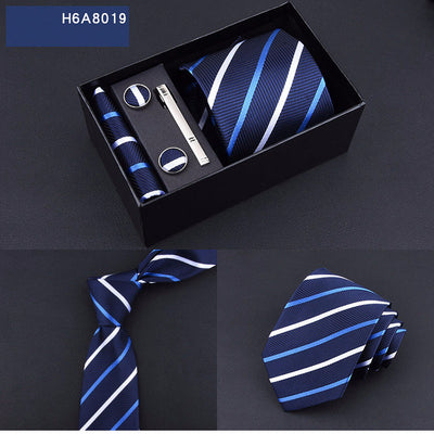 Corbata Ejecutiva Rayas Azul y Negro 8cm - Image 34